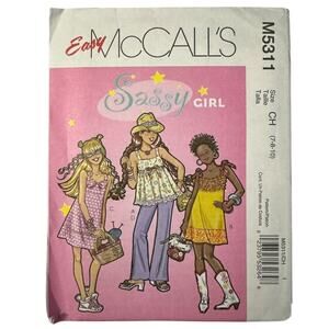 Easy McCalls Sewing Pattern M5311 7-8-10 "Sassy Girl" Top Dress Pants New